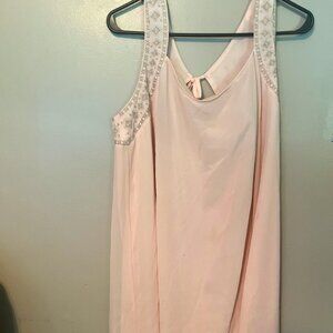 Pink Open Back Knee Length Dress XL